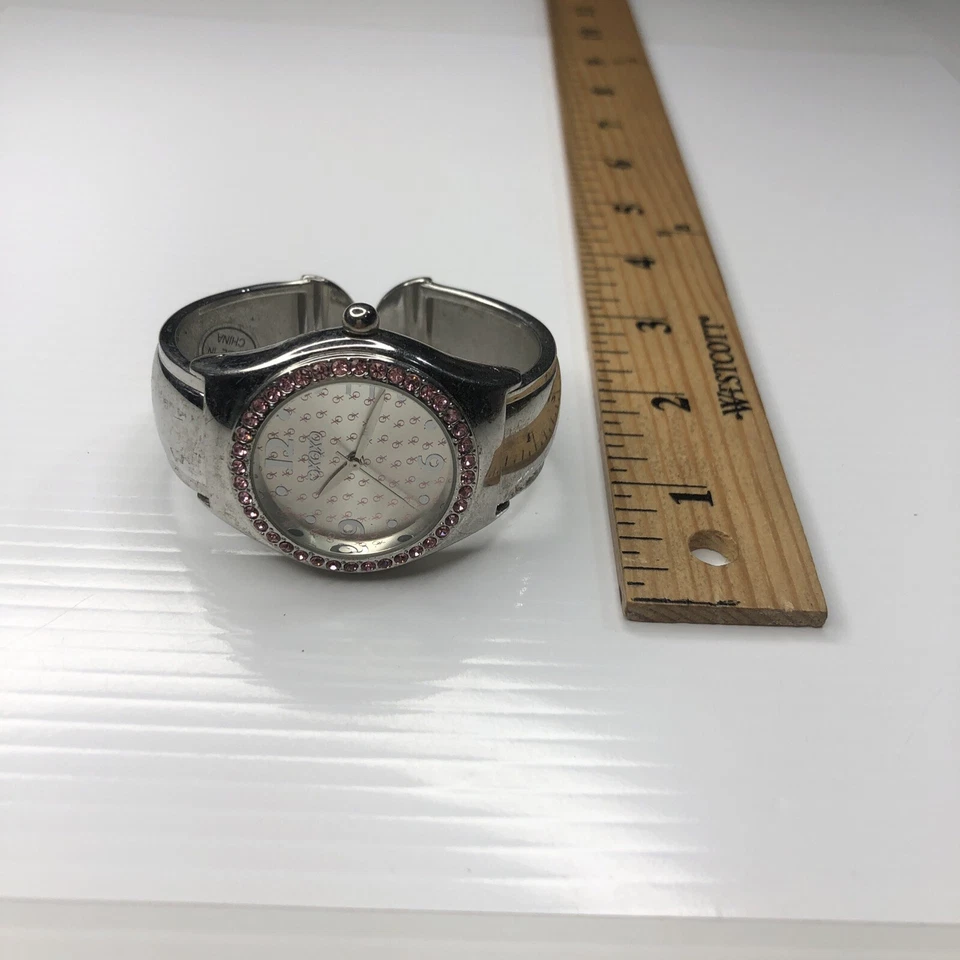 X10 XOXO Damas Plata Rosa Cristales Retro 72 107 Japón Puño Reloj Sin Probar Foto 4 de 4