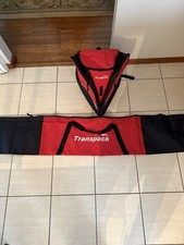 TRANSPACK Ski/Snowboard Boot Helmet Gear Bag Plus Ski Bag Red. Lightly Used.