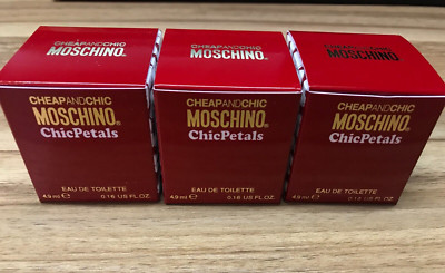 X3 LOT MOSCHINO CHEAP & CHIC CHIC PETALS EDT SPLASH MINI 0.16 Oz / 4.9ml
