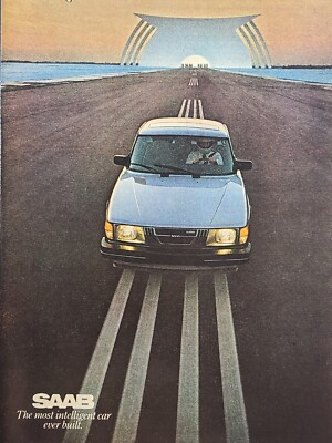 Saab The Most Intelligent Car Ever Built Vintage Print Ad 1982 