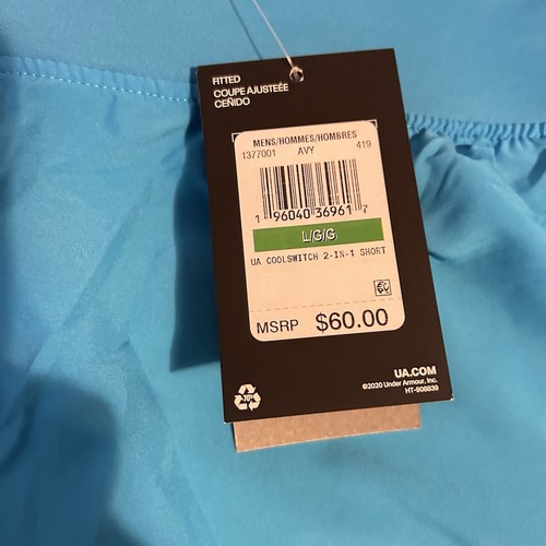 Under Armour UA Men's Cool Switch 2-in-1 Shorts Large Blue 5" 1377001 - Picture 9 of 16