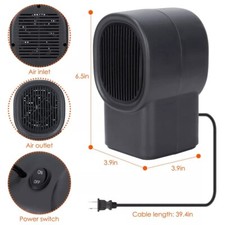 500W Portable Electric Space Heater Mini Desktop Fan Heater Personal Small Space