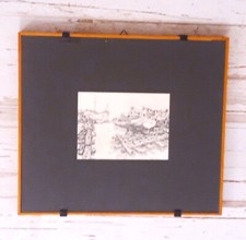 QUADRO EDOARDO CANNISTRà 11X16 BARCHE E TRAVERSINE VARAZZE 1984 + CORNICE