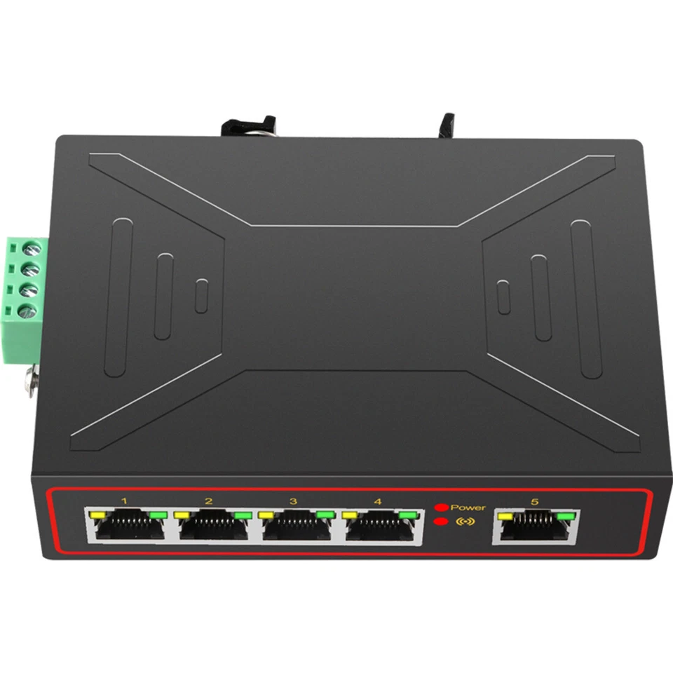 DIEWU Industrial Ethernet Switch DIN Rail 5 Ports 10/100M RJ45 VLAN Controller - Image 3 of 4
