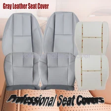 For 07-14 Chevy Silverado 1500 2500 Front Both Bottom-Top Seat Cover Gray & Foam