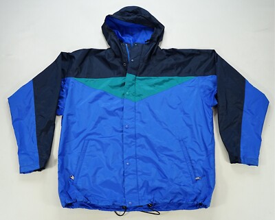 Rare Vintage THE NORTH FACE Color Block Gore-Tex Rain Jacket 90s TNF Blue SZ XL