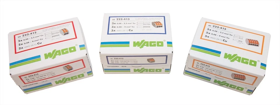 WAGO 222 LEVER-NUTS 140pc Wire Connector Assortment Pack 222-412,222-413,222-415 - Image 2 of 3