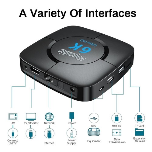 Android TV Box Wifi6 Quad Core Support 8K BT5.0 Voice Media Player Set Top Box - Picture 15 of 31