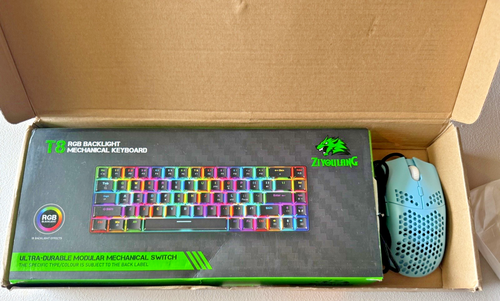 Ziyou Lang T8- Wired RGB Gaming Keyboard & Mouse Set Open Box