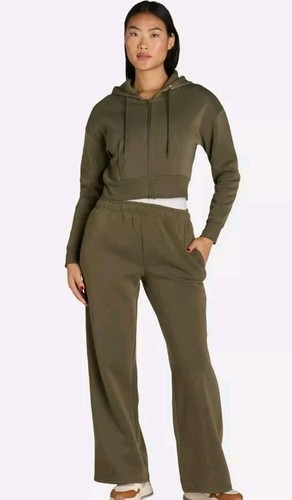 NUEVO Liv & Lottie Conjunto de Sudadera y Pantalones Cortos de Vellón Verde XL Mujer Traje de Chándal