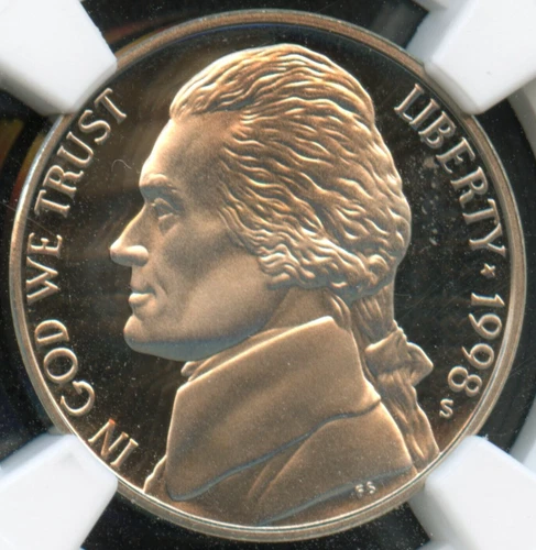 NGC - Jefferson Nickel - 5c - 1998 S - PF-69-UC
