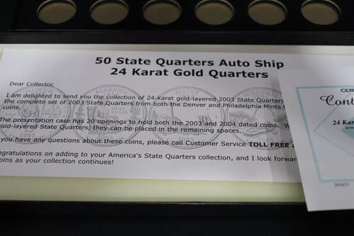 50 STATE QUARTERS 24K LAYERED GOLD MINE NON-CIRCULATED COINS 1999-2003 w/ COA - Picture 14 of 14