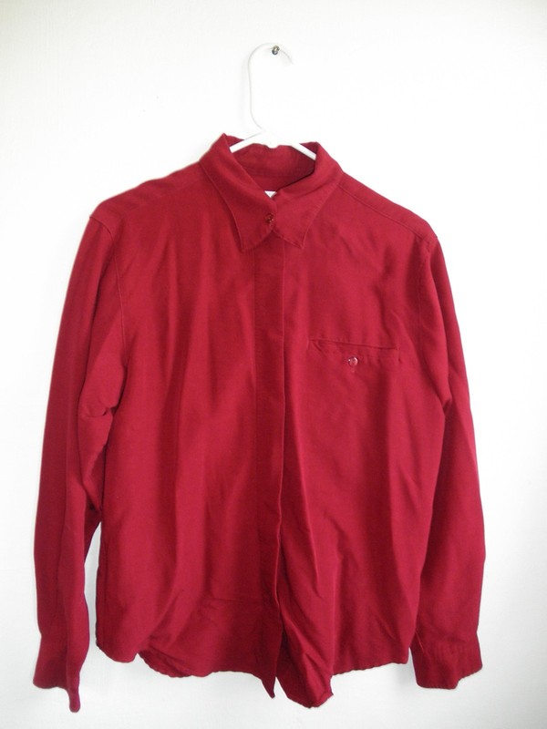 Professional High Quality Red Maroon Work Casual SHIRT Really NICE Hidden Button