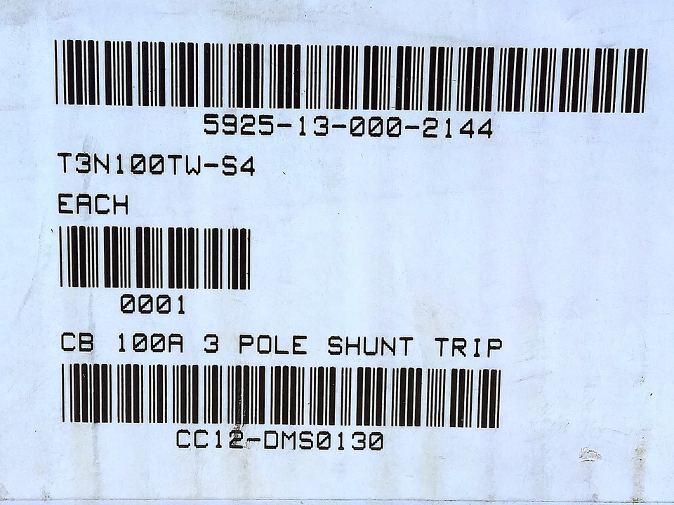 ABB T3N100TWS4 100 A 3-Pole Shunt Trip Breaker - Image 2 of 4