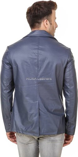 Men's Pure Navy Blue Genuine Sheepskin 