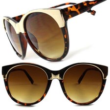 Tortoise Gold Classic Vintage Fashion Stylish Womens Cat Eye Sunglasses F72