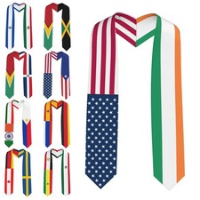Custom Country Flag Graduation Stole 2026 Personalized Grad Sash