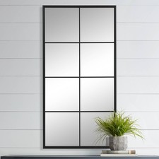 Rousseau Wrought-Iron Black 30 x 60 Wall Mirr...