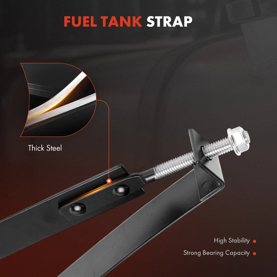 Correas negras del tanque de combustible para Chevrolet S10 1982-2003 GMC S15 Sonoma Syclone 2 un. Foto 3 de 4