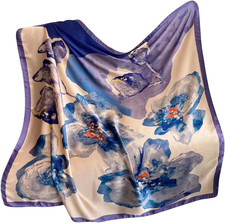 XL 43 Inch Extra Large Square Scarf Fashion Scarves Silk Feeling Hair Scarf W...