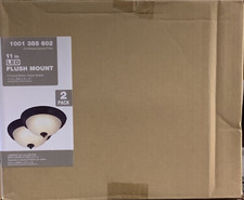 Commercial Electric 11 in. Brushed Nickel LED Flush Mount 2-pack -NIB-Free Ship