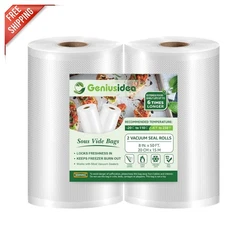 Ultra-Durable 8''x50' Vacuum Seal Bags - Perfect for Meal Prep & Freezer Storage