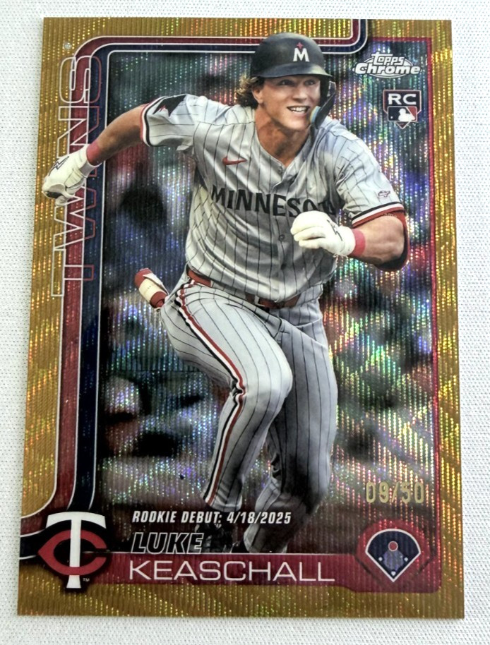 2025 Topps Chrome Update Luke Keaschall RC Gold 9/50 X-Fractor #USC134