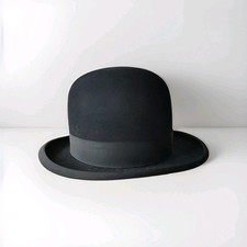Vintage Stetson Bowler Hat Derby Conformateur Black Fur Felt 6 7/8 USA