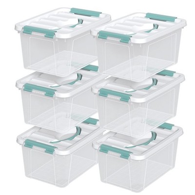 Plastic Storage Bins with Lids 6 Pack Storage Organizer, 7 Quart Stackable St...
