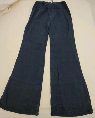 Express Women's Pants 100% Linen Navy Blue Button Fly Wide Leg | eBay