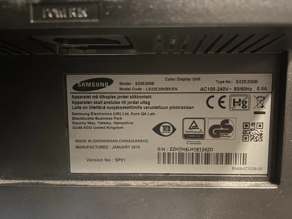 Monitor Samsung S22E200 / S22C200 22” Full HD 1080p (stock disponibile) - Immagine 3 di 4