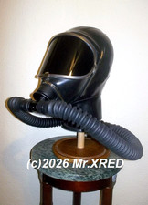 1.0mm LATEX Gas Mask HOOD Rebreather HOSES Fetish HEAVY RUBBER M/L FANTOMAS  Co