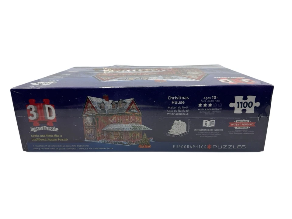 New~Eurographics 3D Christmas House Jigsaw Puzzle 1100 Piece Tear in Plastic - Image 2 of 4