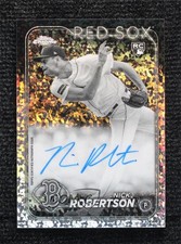 2024 Chrome Rookie Black & White Mini-Diamond Refractor Nick Robertson Auto 0o3x