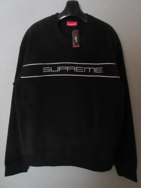 Supreme Polartec Crewneck XL NOIR Neuf étiquette avec autocollant (ouvert pour shoo