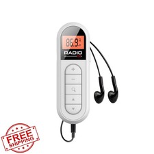 Pocket FM Radio, Portable Rechargeable, Digital Tuning, LCD, Belt Clip
