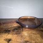 Vintage Corning Pyrex VISION Ware 6 A Amber Frying Pan Skillet Waffled Bottom