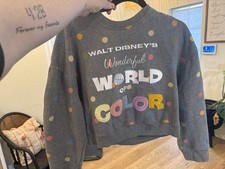 Disney Wonderful World of Color 100 Crewneck Sweatshirt Gray Women's Size M