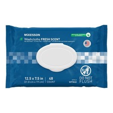McKesson Adult Washcloth Wipes, Scented Alcohol-Free, No-Rinse 48 Count 1 Pack