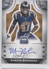 2014 Crown Royale Rookie Signatures Gold Plaid 1/25 Marcus Roberson Auto 0c6