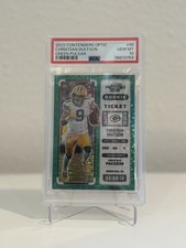 2022 Contenders Optic Rookie Ticket CHRISTIAN WATSON RC  GREEN PULSAR /30 PSA 10