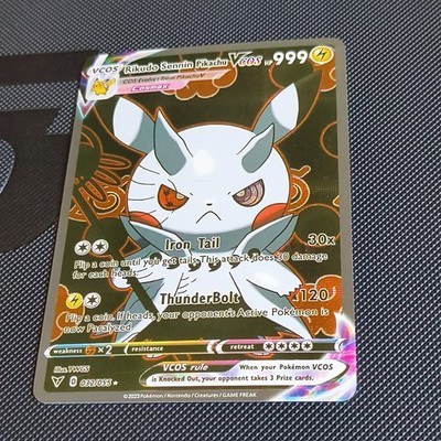 Fan art Pikachu full art card, Rikudo sennin Pikachu, naruto