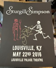 Sturgill Simpson Autographed Concert Poster Louisville Kentucky 2016 JSA LOA