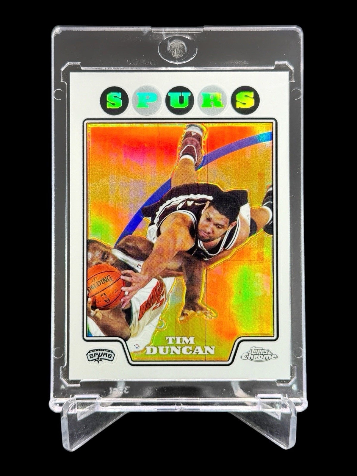 2008/09 Topps Chrome TIM DUNCAN REFRACTOR SP HOLO #21 SA SPURS HOF🔥RARE🔥