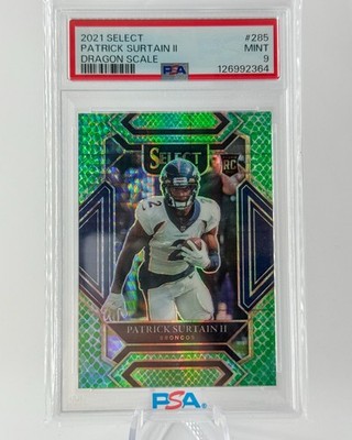 2021 Panini Select Patrick Surtain II RC Dragon Scale Club /89 Broncos PSA 9