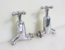 Vintage Brass Taps Old Belfast Sink Basin Antique Faucet Tap Chromed Nickel