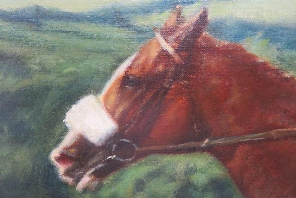 English EQUESTRIAN PORTRAIT Oil Painting HORSE RACING Lestor Piggott Interest - Image 4 of 4