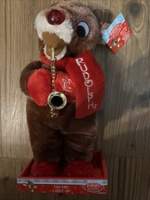 Musical Dancing Rudolph The Red Nosed Reindeer Playing The Saxophone Dan Dee NIB