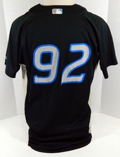 2008-10 Toronto Blue Jays #92 Game Used Black Jersey Batting Practice ST 46 100