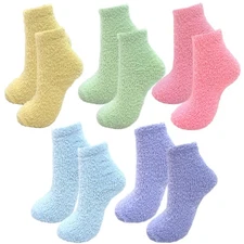 Womens Fuzzy Socks Cozy Warm Sock Fluffy Microfiber Soft Winter Cabin Slipper...
